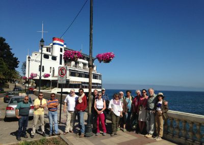 L'AFA-2015 devant notre bateau-hôtel & restaurant Cap Ducal à Valparaíso