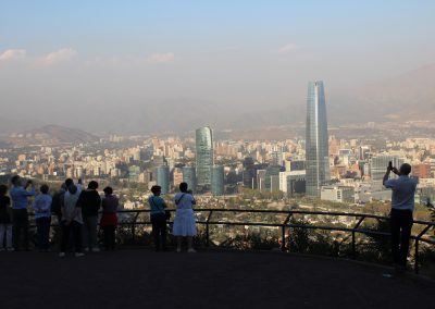 Promenade sur la colline San Cristóbal pour la panoramique de Santiago (photo Raoul Lannoy - AFA-AstroclubVega 2016)