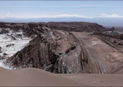 Sur la grande dune, au fond le volcan Licancabur (©bernard@escaich.com AFA-Éclipse 2017)